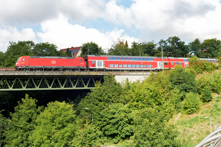 146 211 mit S-Bahnersatzzug bei km 14,6 (August 2021)