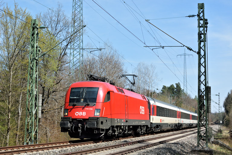 &Ouml;BB 1116 098 mit IC 189 bei km 22,2 (April 2021)