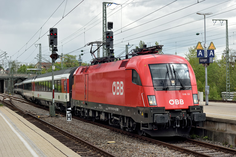 &Ouml;BB 1116 131 mit IC 187 bei km 15,4 (Mai 2021)