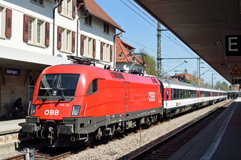 &Ouml;BB 1116 139 mit IC 187 bei km 15,6 (April 2021)