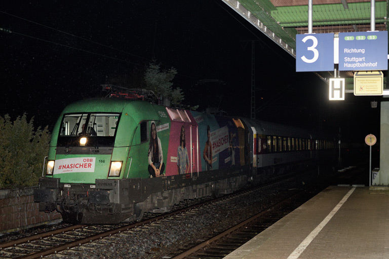 &Ouml;BB 1116 168 mit IC 186 bei km 16,8 (Januar 2021)