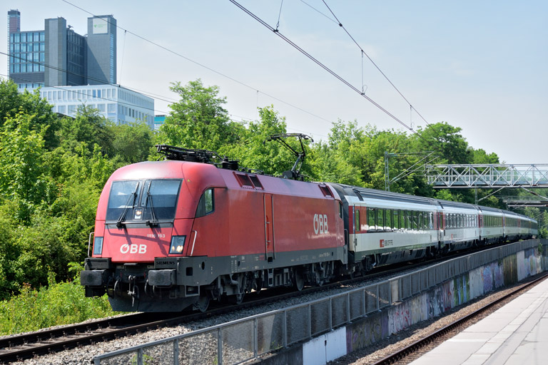 &Ouml;BB 1116 193 mit IC 189 bei km 14,2 (Juni 2021)