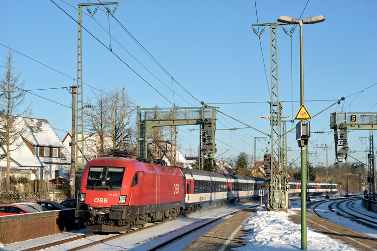&Ouml;BB 1116 264 mit IC 183 bei km 16,6 (Februar 2021)
