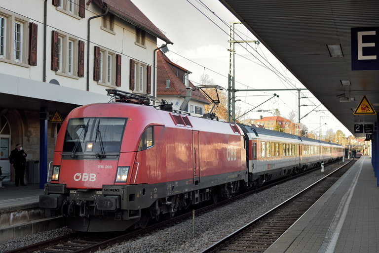 &Ouml;BB 1116 269 mit IC 283 bei km 15,6 (April 2021)