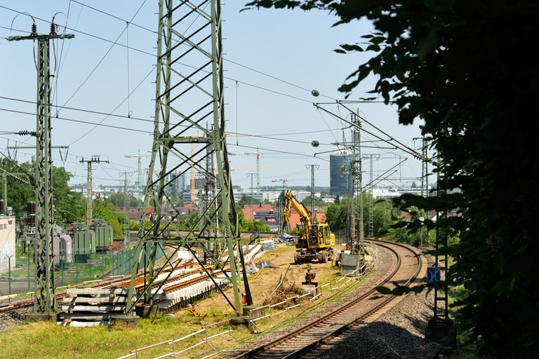 Gleis- und Weichenerneuerung bei km 17,2 (Juni 2022)