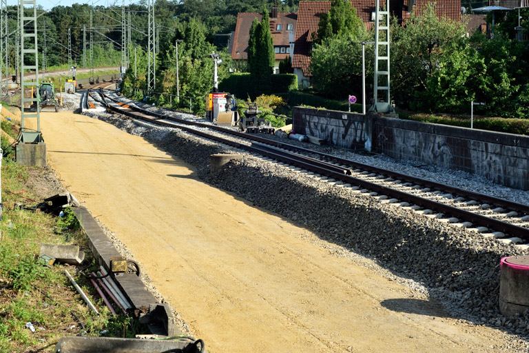 Gleis- und Weichenerneuerung bei km 16,8 (Juni 2022)