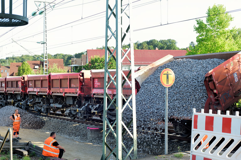 Gleis- und Weichenerneuerung bei km 16,8 (Juni 2022)