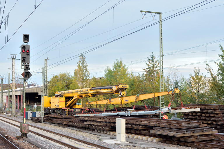 Schienenkranwagen bei km 15,4 (Oktober 2022)