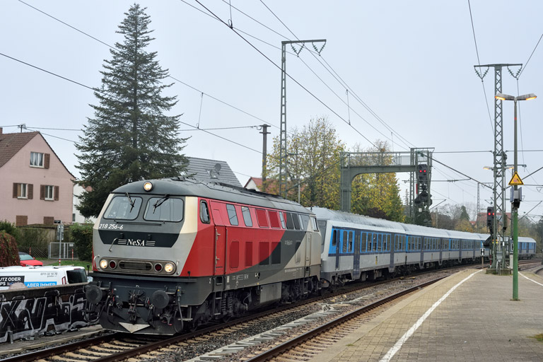 218 256 mit DPN 29392 bei km 16,8 (Oktober 2024)
