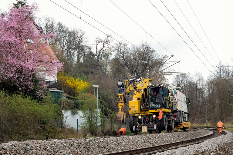 Gleis- und Weichensanierung bei km 12,0 (M&auml;rz 2024)