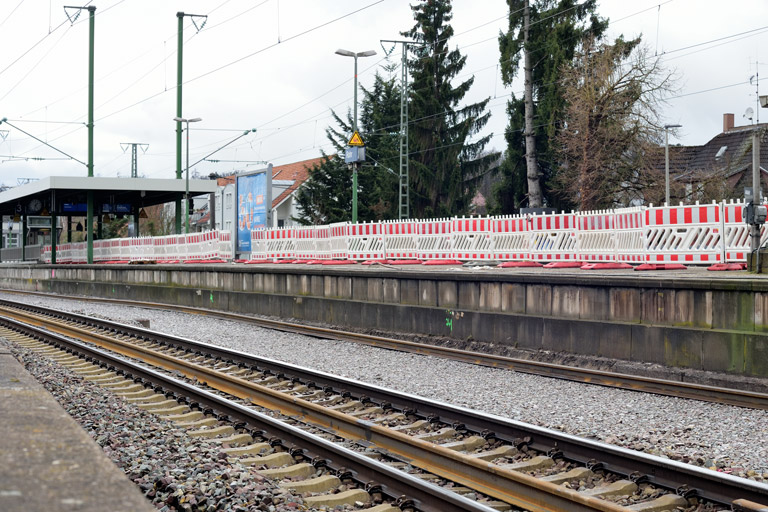 Gleis- und Weichenerneuerung bei km 16,8 (Februar 2024)