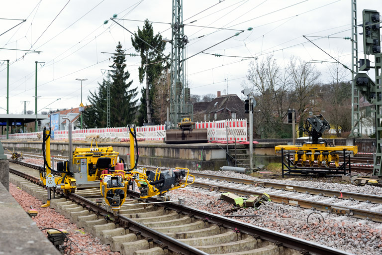 Gleis- und Weichenerneuerung bei km 16,8 (Februar 2024)