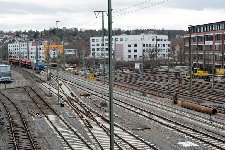 Gleis- und Weichenerneuerung bei km 16,0 (Februar 2024)