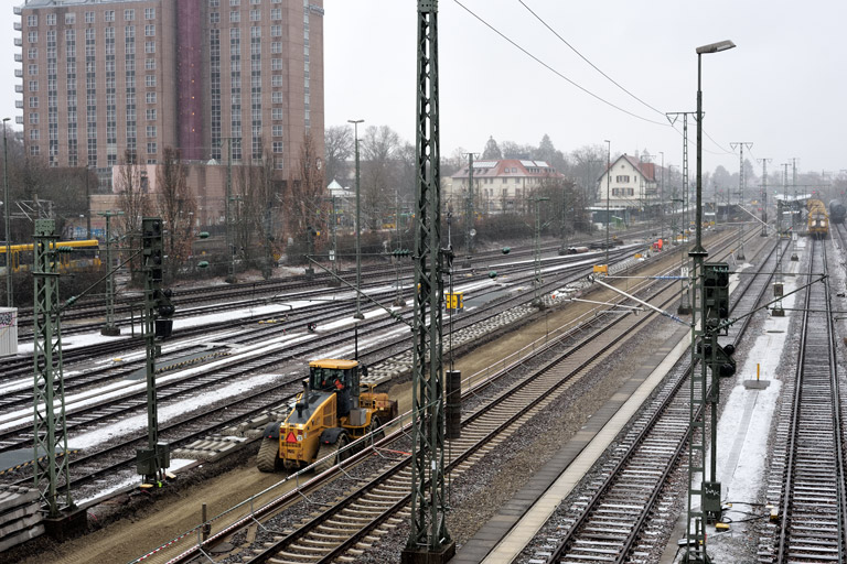 Gleis- und Weichenerneuerung bei km 15,8 (Januar 2024)
