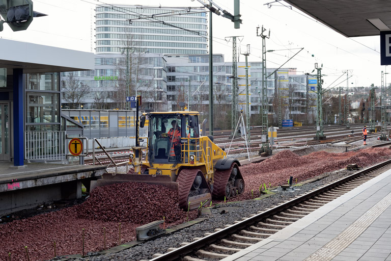 Gleis- und Weichenerneuerung bei km 15,6 (Februar 2024)