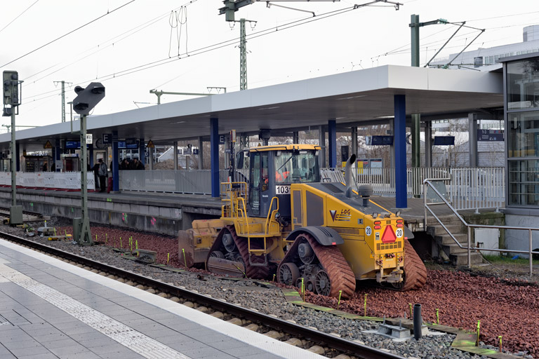 Gleis- und Weichenerneuerung bei km 15,6 (Februar 2024)