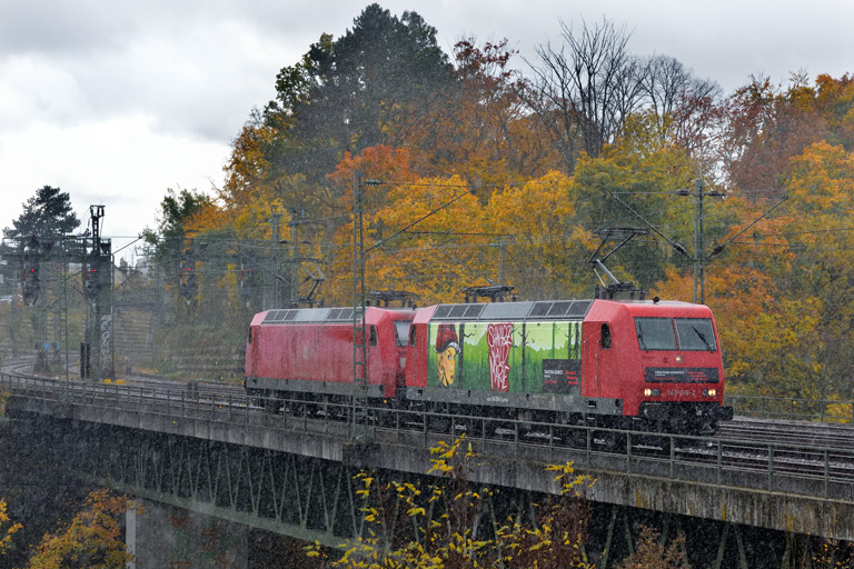 145 016 und 145 045 bei km 14,6 (Oktober 2025)