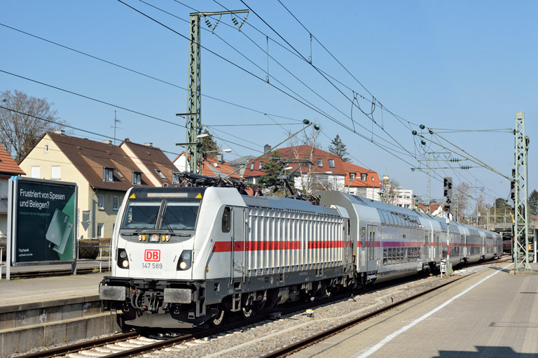 147 589 mit IC 2383 bei km 15,6 (M&auml;rz 2025)