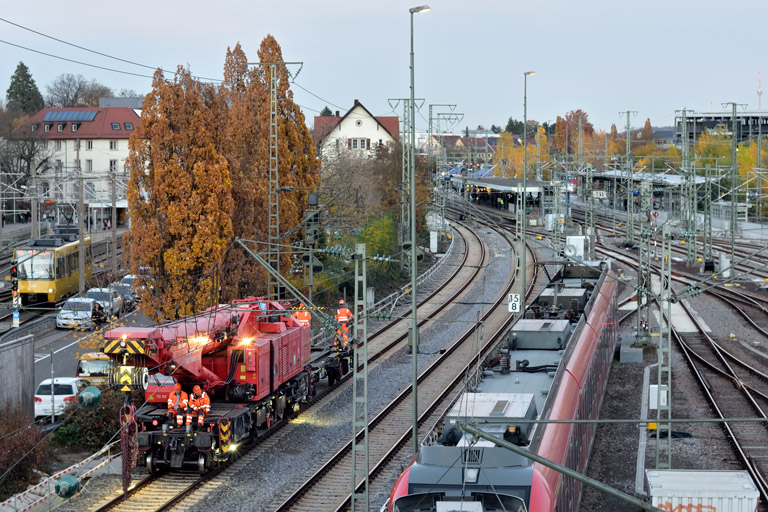 Schienenkranwagen bei km 15,8 (November 2025)