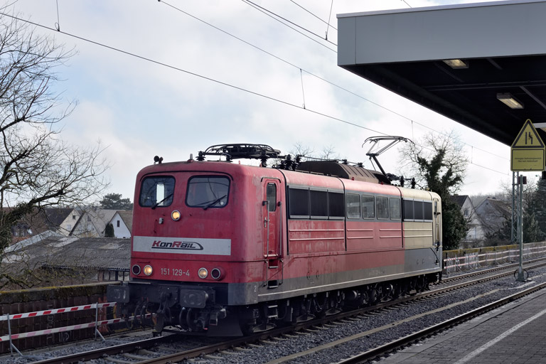 151 129 als Tfzf 98846 bei km 16,8 (Januar 2026)